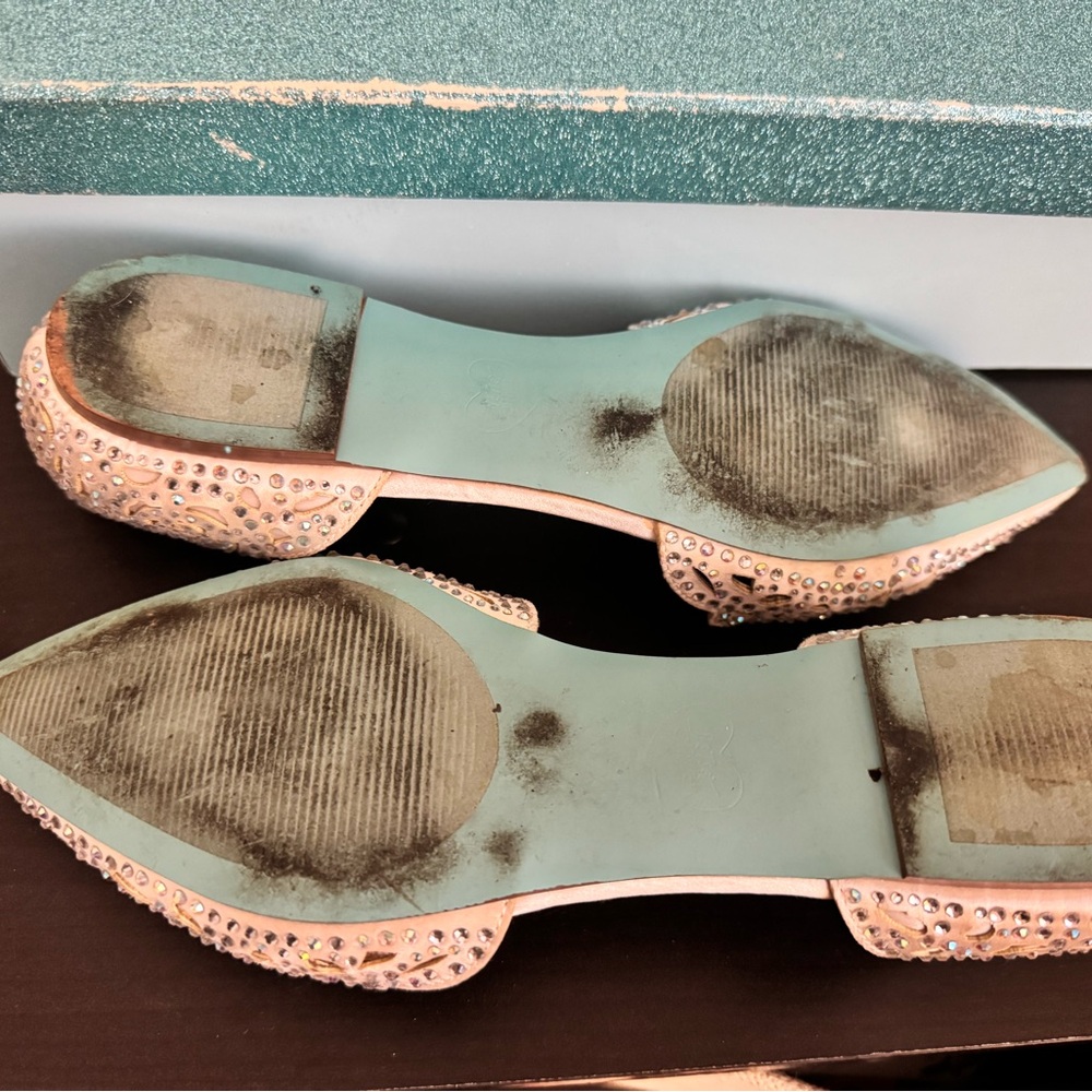 Betsey Johnson Ivory Crystal-Embellished Lucy Flats - Picture 6 of 7